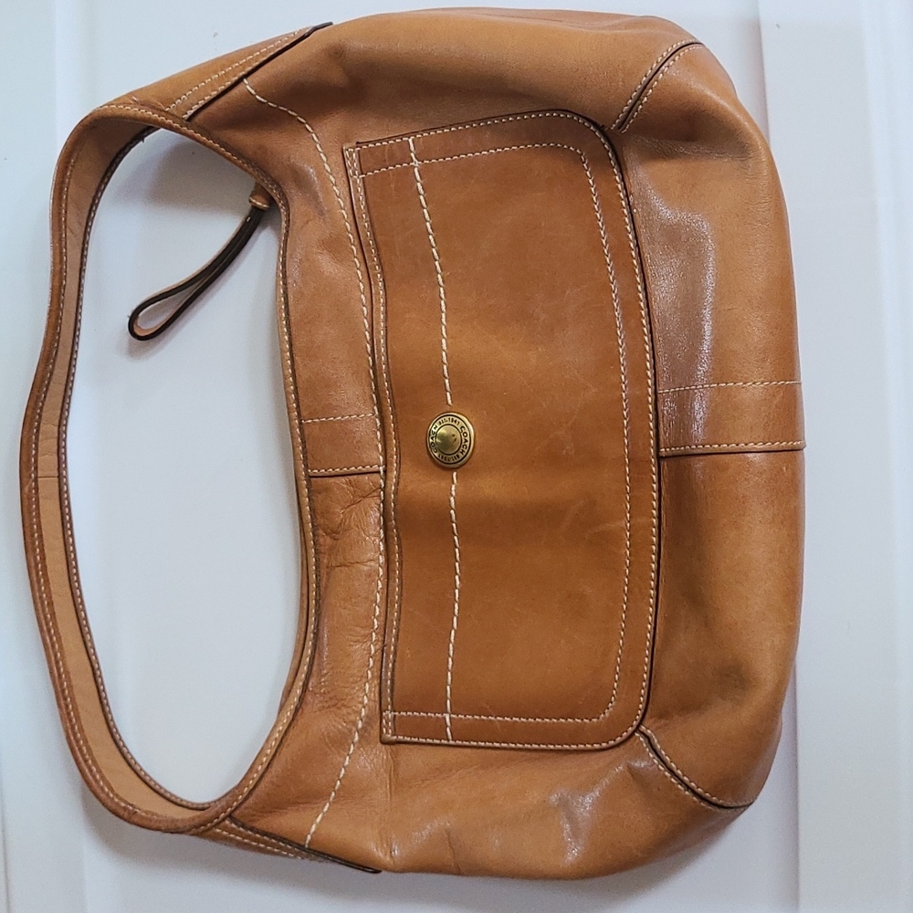 Brown leather Coach bag